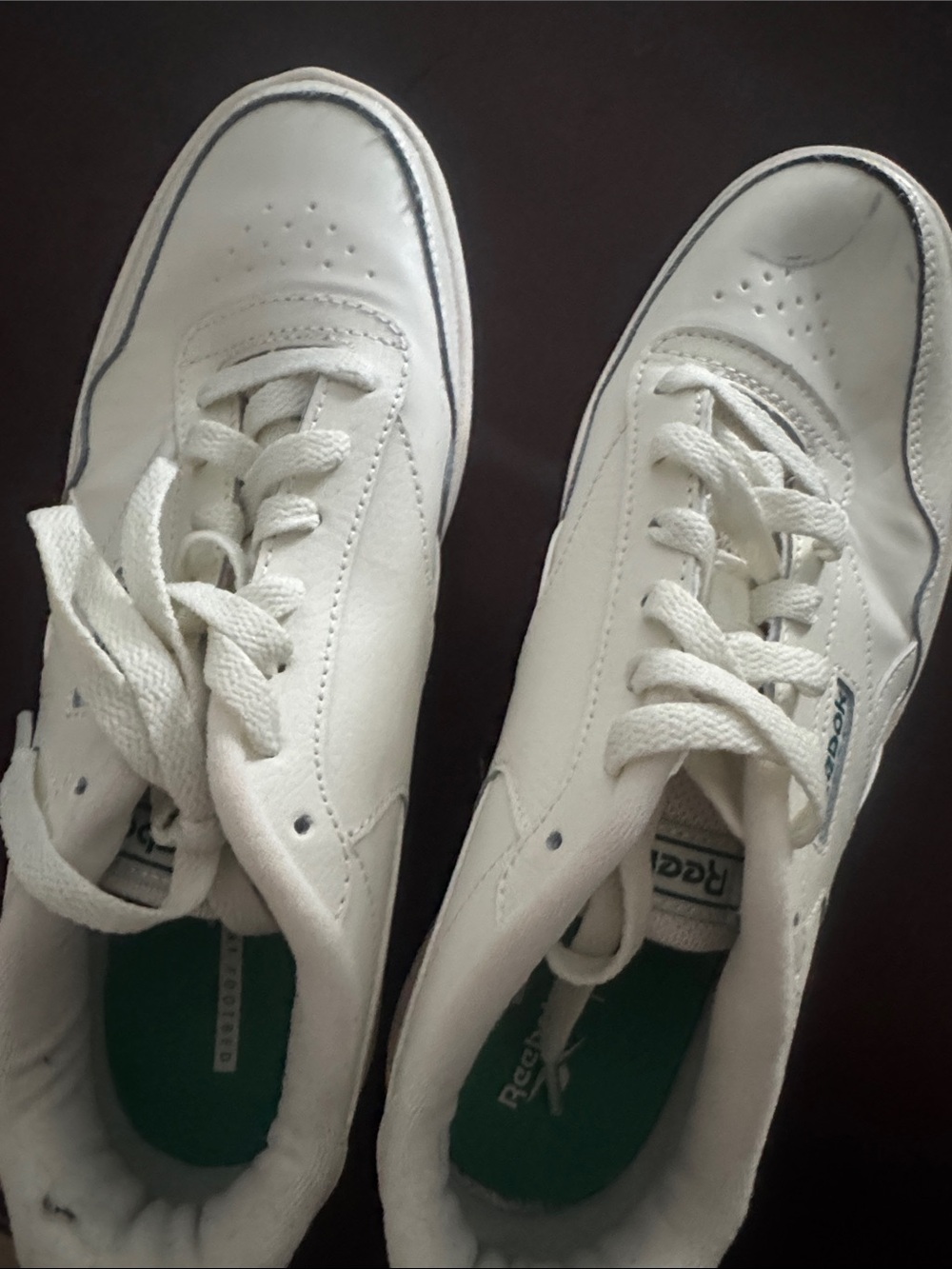 Reebok White and Green Sneakers